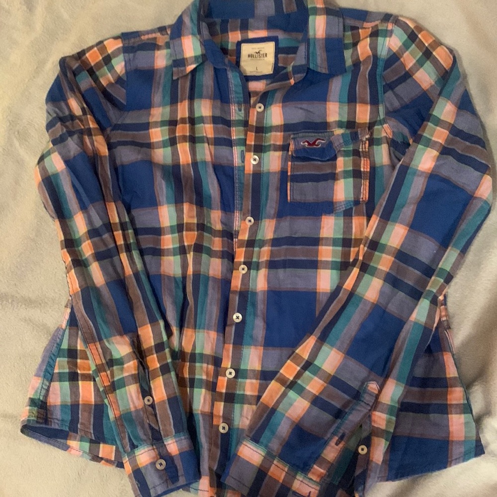 **SOLD**Hollister plaid button down size L